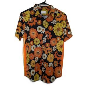 Men's Mavrans Flower Power Weekend Shirt Retro Floral Print Size M
